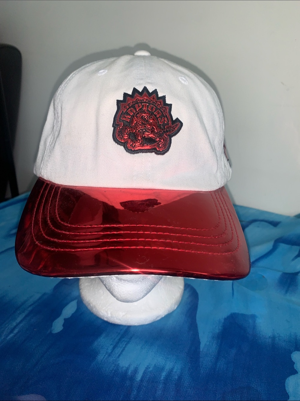 Toronto Raptors NBA Red Metallic Brim Baseball Cap Adjustable